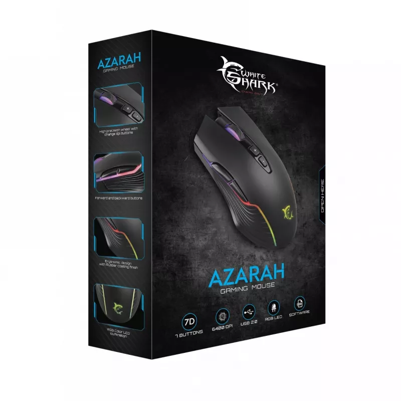 Ratón gaming White Shark GM-5003 Azarah negro