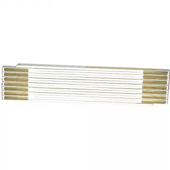 Metro plegable STANLEY 0-35-458, madera, 2 m, 17 mm de ancho, blanco/amarillo