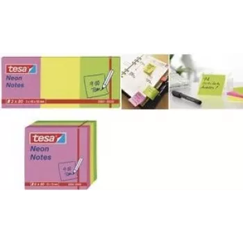 Bloc de notas adhesivas TESA 56004 cuadrado multicolor