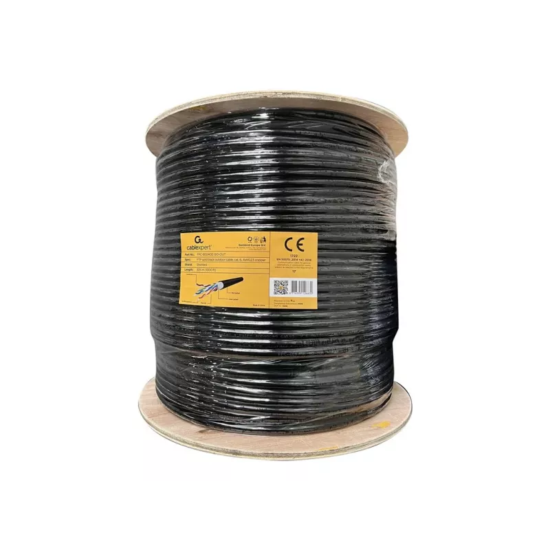 Cable de red Gembird FPC-6004GE-SO-OUT 305 m Cat6 F/UTP negro