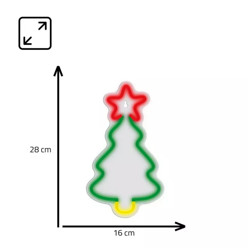 Manta SNL106MT luz LED de árbol de Navidad estilo neón, alimentada por USB