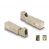 Acoplador híbrido de fibra óptica DeLOCK SC simplex conector macho a conector hembra LC simplex beige