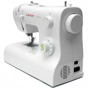Máquina de coser SINGER Tradition 2273 — semiautomática, 23 puntadas, ojal en 4 pasos, brazo libre, blanca
