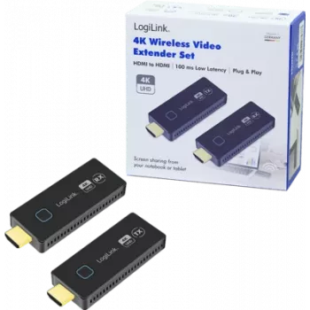 Set de transmisión HDMI inalámbrica LOGILINK HDW0102 — alcance de 30 m, transmisor y receptor HDMI inalámbricos