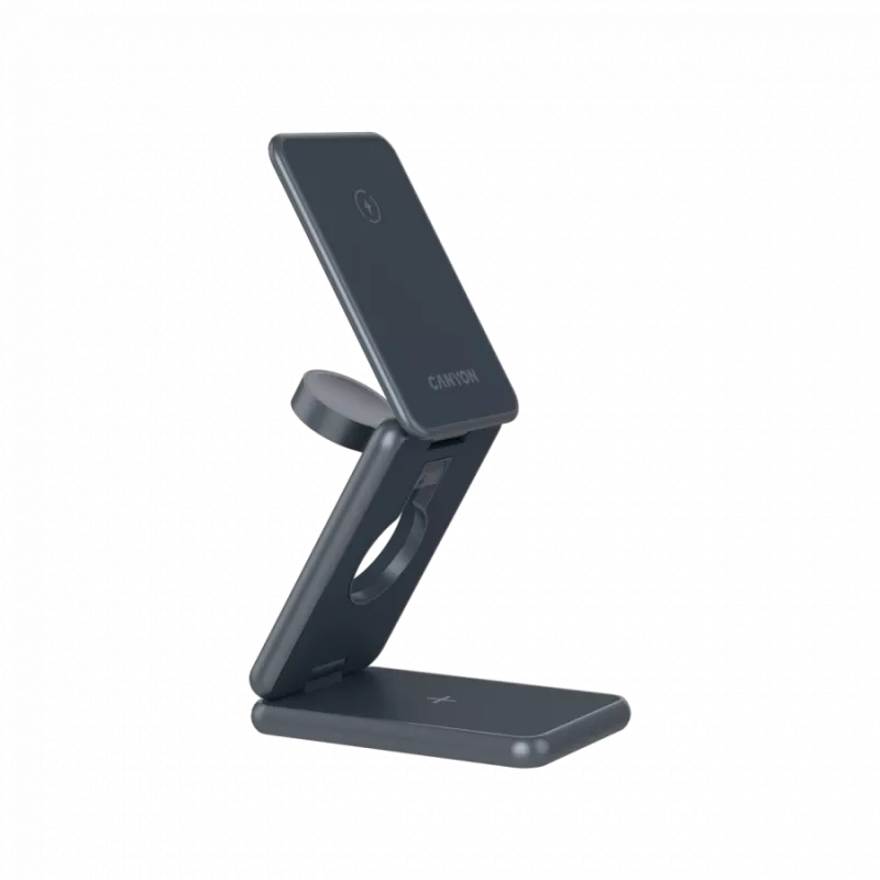 Cargador inalámbrico plegable CANYON OnCharge 309 15W 3en1 metal