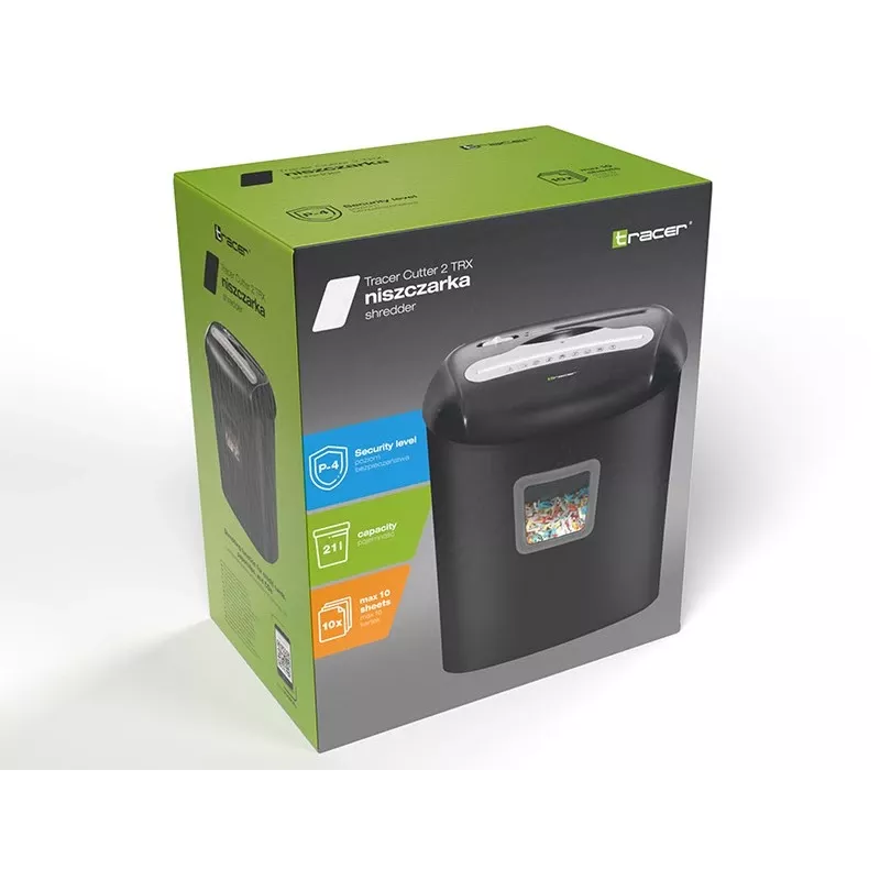 Destructora de papel Tracer Cutter 2 TRX, negra