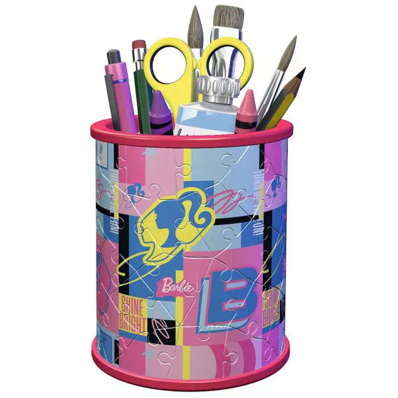 Puzzle 3D organizador Ravensburger Utensilo Barbie — modelo 11585, organizador decorativo 3D temático