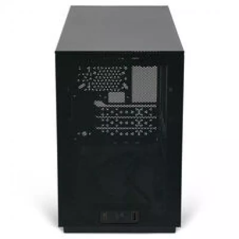Caja PC Mini ITX/ATX ssupd Meshroom D (CS-MRD-BK-1) — caja compacta negra con paneles de malla