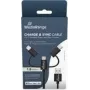Cable USB MediaRange MRCS246 — 1 m, USB A a USB-C / Micro USB-A / Lightning, USB 2.0, negro