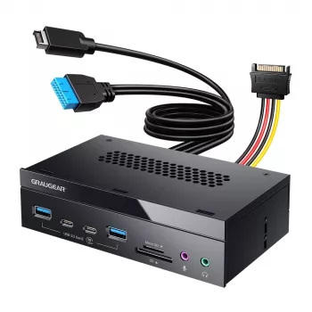 GrauGear G-MP03-CR-AU panel frontal múltiple hub USB de 4 puertos + lector de tarjetas (USB, SD, microSD)