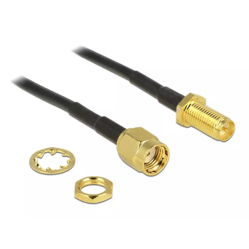 Cable coaxial DeLOCK 88876 RP-SMA estándar 0,2 m negro