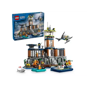 LEGO City Set de construcción Comisaría de policía Isla Prisión 60419 — 980 piezas, 7 minifiguras, 370×400×160 mm