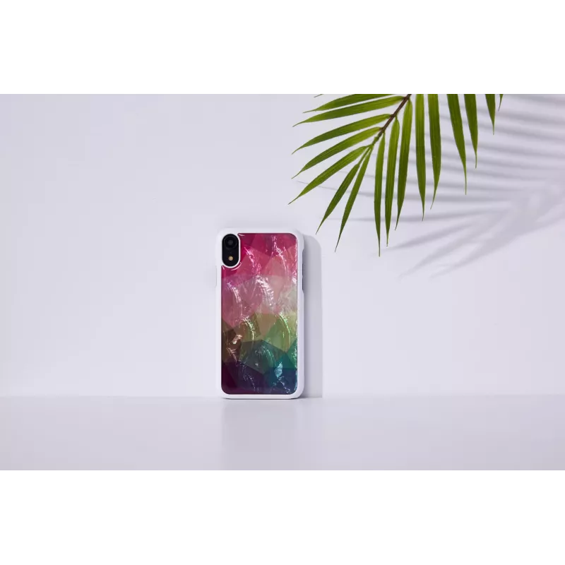 Funda para móvil iKins para iPhone XR – diseño de flores acuáticas, blanca