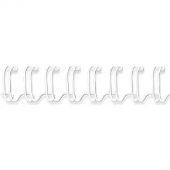 Fellowes - Alambre de encuadernación - 8 mm - 34 anillas - A4 (210 x 297 mm) - 50 hojas - blanco - 100 uds. - para Fellowes WB 500 (53258)