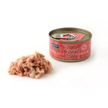 Comida húmeda para gatos FISH4DOGS Filete de atún con salmón 70 g bolsa, adult, sabor a pescado, 85% humedad