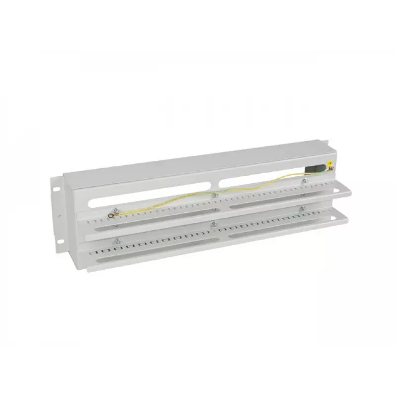 Lanberg AK-VDP103-S panel de distribución de tensión de 19 pulgadas 3U con carril DIN TS-35, gris