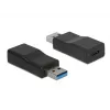 Adaptador de cable DeLOCK 65696 USB 3.1 Gen 2 Type-A a Type-C Negro