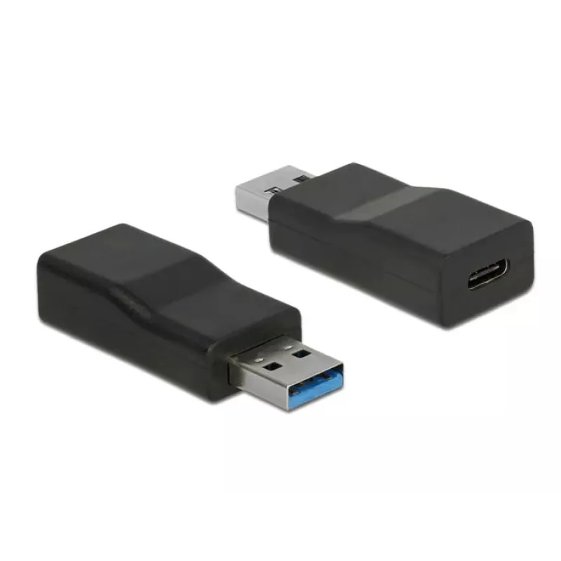 Adaptador de cable DeLOCK 65696 USB 3.1 Gen 2 Type-A a Type-C Negro