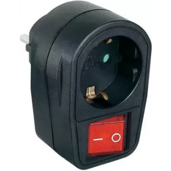 Toma de corriente conmutada Renkforce 1296317 — toma de red negra de 2 polos