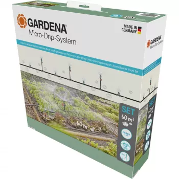 Set de riego por goteo Micro-Drip-System para huerto/flowerbed 60 m², goteros negro/gris, modelo 2023