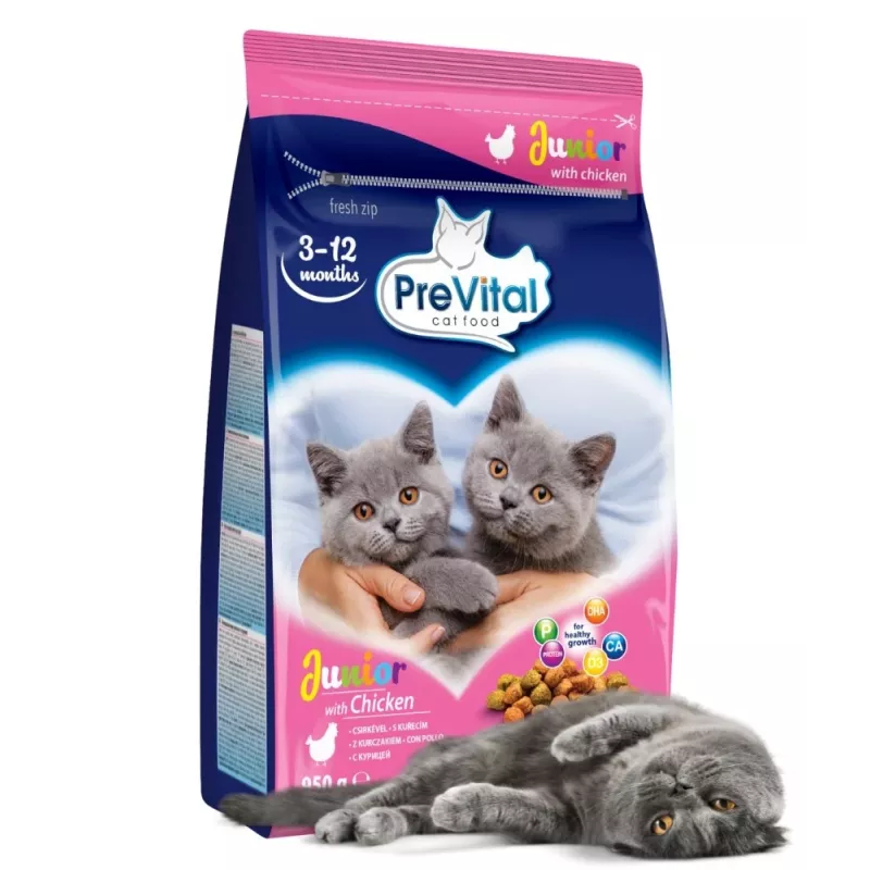 PREVITAL Junior con pollo comida seca para gatos, 950 g