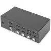 Switch KVM DIGITUS, 4 puertos, doble pantalla, 4K, DisplayPort®