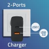 Qoltec 52380 Cargador Super Quick PD | 1xUSB-C | 1xUSB | 65W | 5-20V | 1,5-3,25A | negro