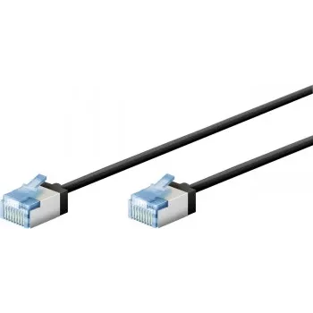 Goobay cable de red CAT 6A ultraflexible fino U/FTP negro - conector extra corto (74316)