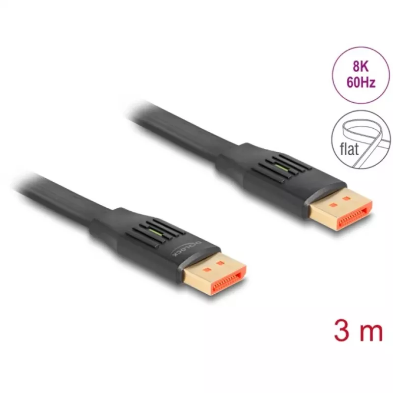 Cable plano DisplayPort DeLOCK 8K 60 Hz 3 m