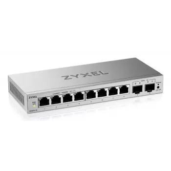 Switch gestionado L2 Gigabit Zyxel GS1200-10v3 — 8x Gigabit (10/100/1000), 20 Gbps, MAC 4000, sobremesa, gris