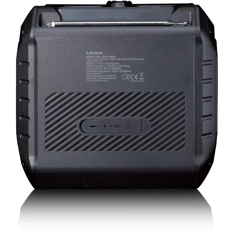 Radio digital portátil Lenco ODR-160GY gris FM/AM con sintonizador digital y diseño compacto