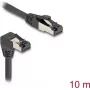 Cable de red DeLOCK RJ45 Cat.8.1 acodado 90° hacia abajo / recto 10 m negro