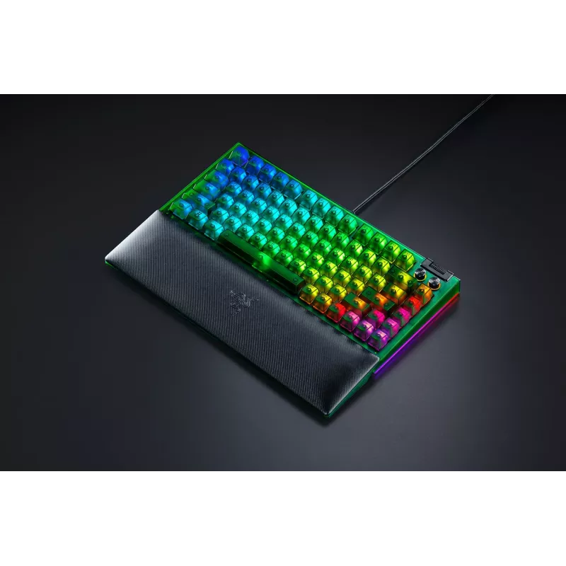 Teclado gaming mecánico Razer BlackWidow V4 75% — con cable, layout US, edición Phantom Green, interruptores mecánicos táctiles Razer