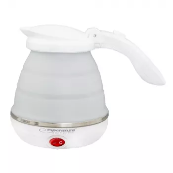 Hervidor eléctrico ESPERANZA EKK023 — 0,5 l, 750 W, blanco, acero inoxidable y plástico