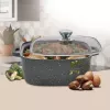 Olla con tapa Maestro MR-2828, 28 cm Ø, 8,0 L, antiadherente, para cocinas de gas, cuadrada negra
