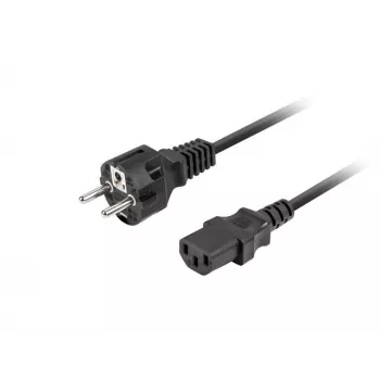Cable de alimentación LANBERG CEE 7/7 a C13 (C320) 1,8 m, recto, negro