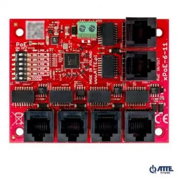 Switch PoE de 5 puertos ATTE xPoE-6-11-OF – compatible con 802.3af/802.3at