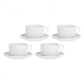 LA PORCELLANA BIANCA CORTE set de 4 tazas y platillos 450 ml