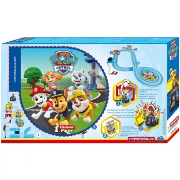 Coche de carreras y pista CARRERA 20063035 – PAW Patrol 'On the Double', multicolor, para niños a partir de 3 años