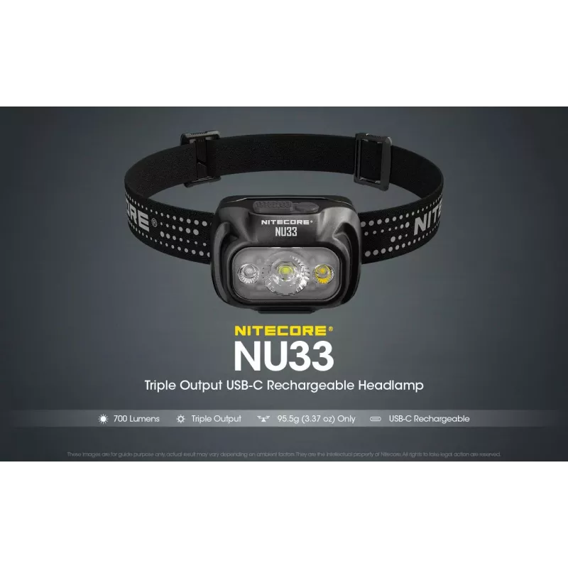 Nitecore NU33 linterna frontal LED serie NU, 700 lúmenes, negra