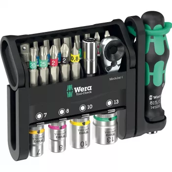 Set de herramientas Wera Tool-Check Modular Set 1 – set modular de taller de 50 piezas, bits y vasos ordenados
