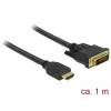 DeLOCK 85652 Adaptador de cable de vídeo 1 m HDMI tipo A (estándar) DVI negro (85652)