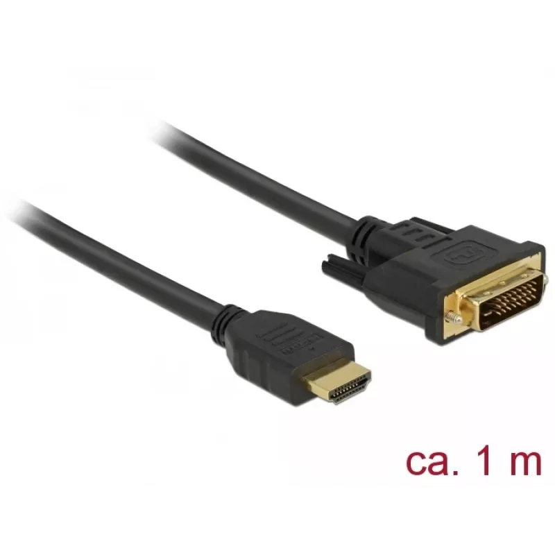 DeLOCK 85652 Adaptador de cable de vídeo 1 m HDMI tipo A (estándar) DVI negro (85652)