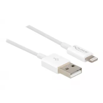 Cable USB de datos y carga DeLOCK 83000 para iPhone iPad iPod blanco 1 m