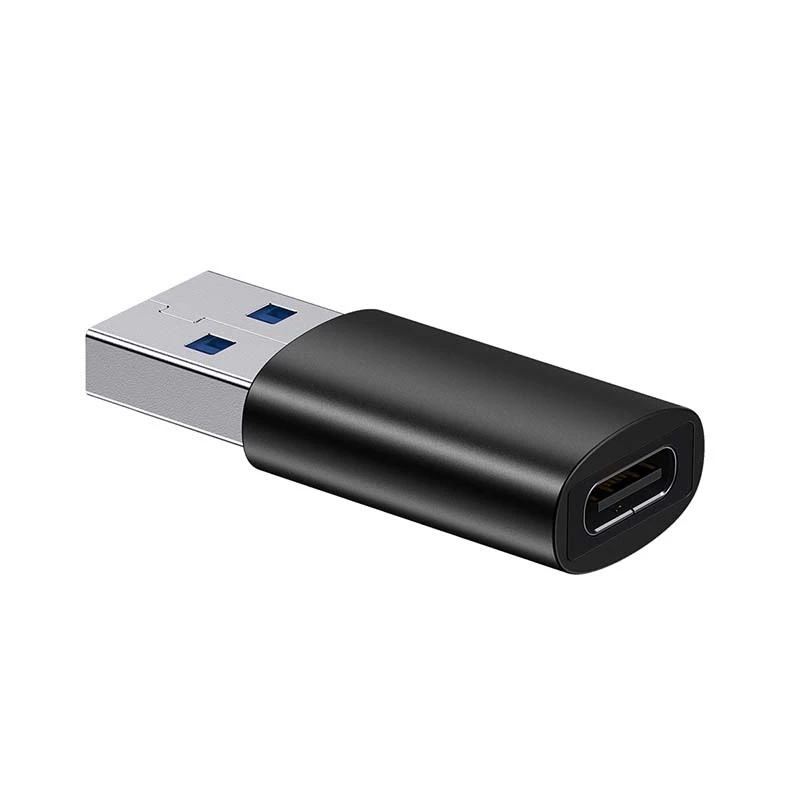 Adaptador Baseus Ingenuity USB Type-A (conector hembra) a USB Type-C (conector macho) 10 Gbit/s, negro, 14×22×8 mm