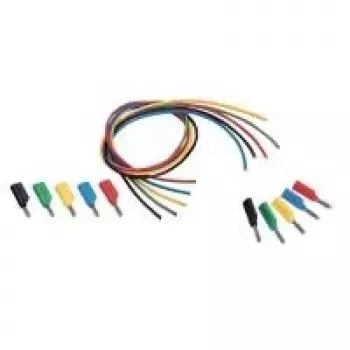 Voltcraft MS-4041/5*1 juego de cables de medición, conector banana de 4 mm, 1 m, negro/rojo/azul/amarillo/verde