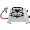 Hornillo de gas Camping Cook CV (Gris, dos fuegos)