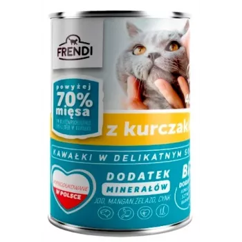Comida húmeda para gatos Frendi con trozos de pollo en salsa fina 400 g