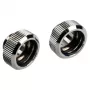 Adaptador G1/4 inch rosca exterior a tubo rígido 16 mm BitsPower Touchaqua TA-FH16-GS, pack de 2, plata