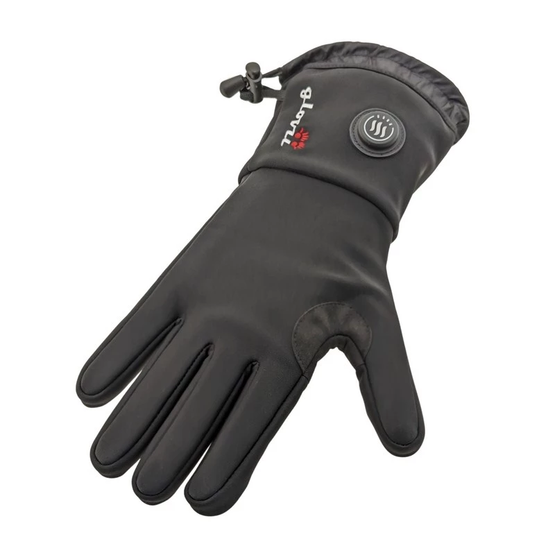 Guantes Glovii GLWM poliéster, pantalla táctil, cortavientos, resistente a la intemperie, palma acolchada, antideslizante, función de calefacción, S-M, negro